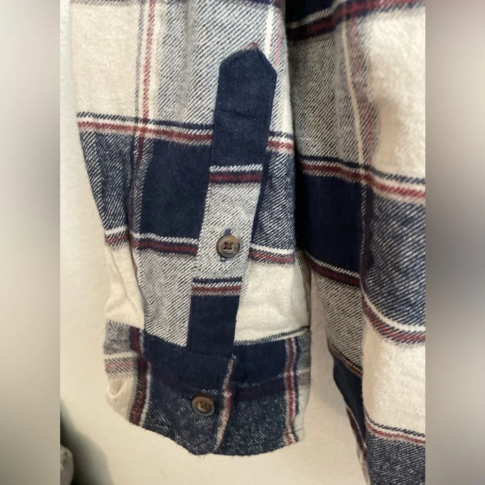 Jachs Heritage Flannel Mens Shirt in Blue and Cream size L